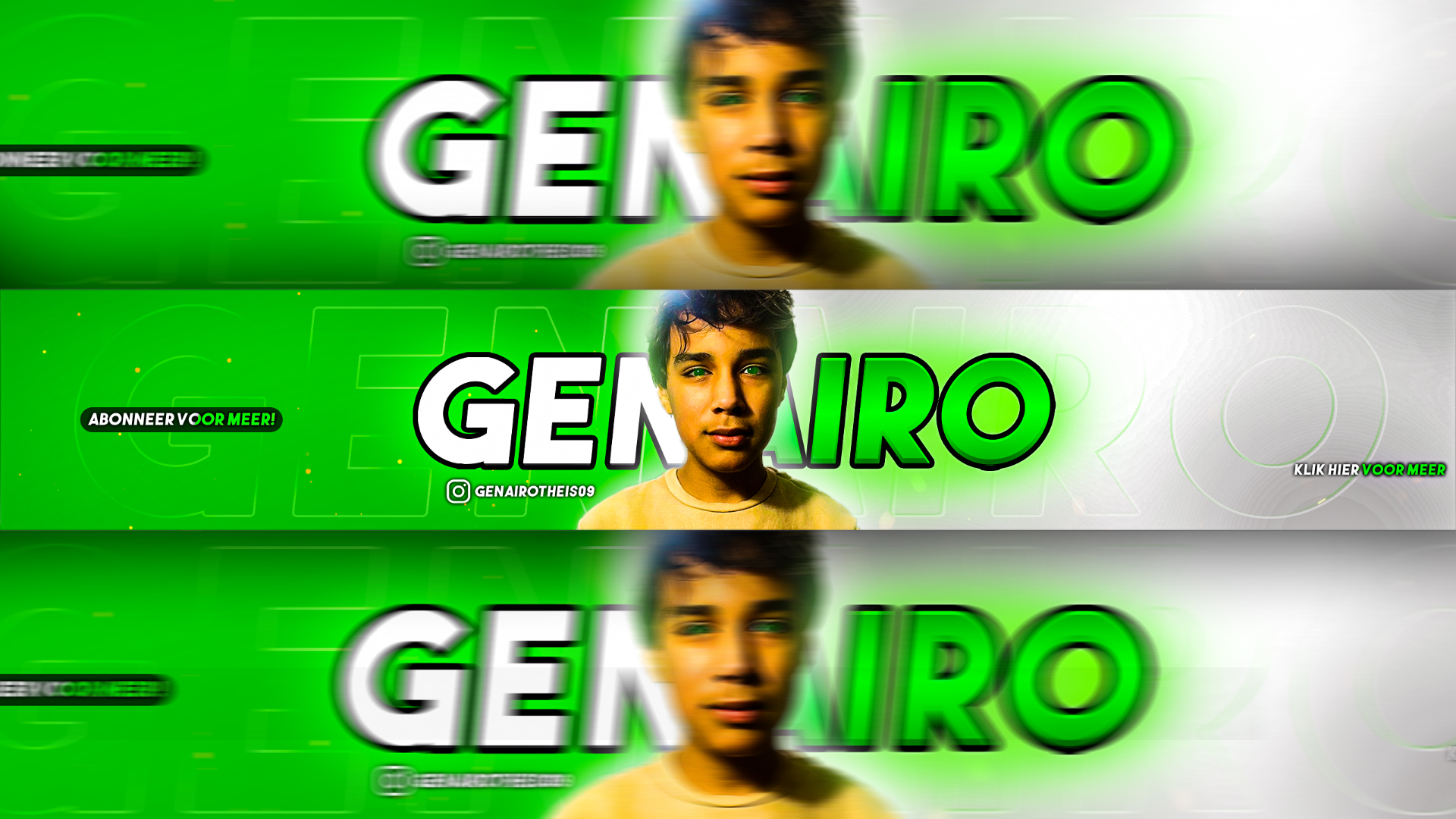 Banner concepten - groene Genairo branding - Gena Design project door Genairo Theis | webdesign Zwolle & AI video